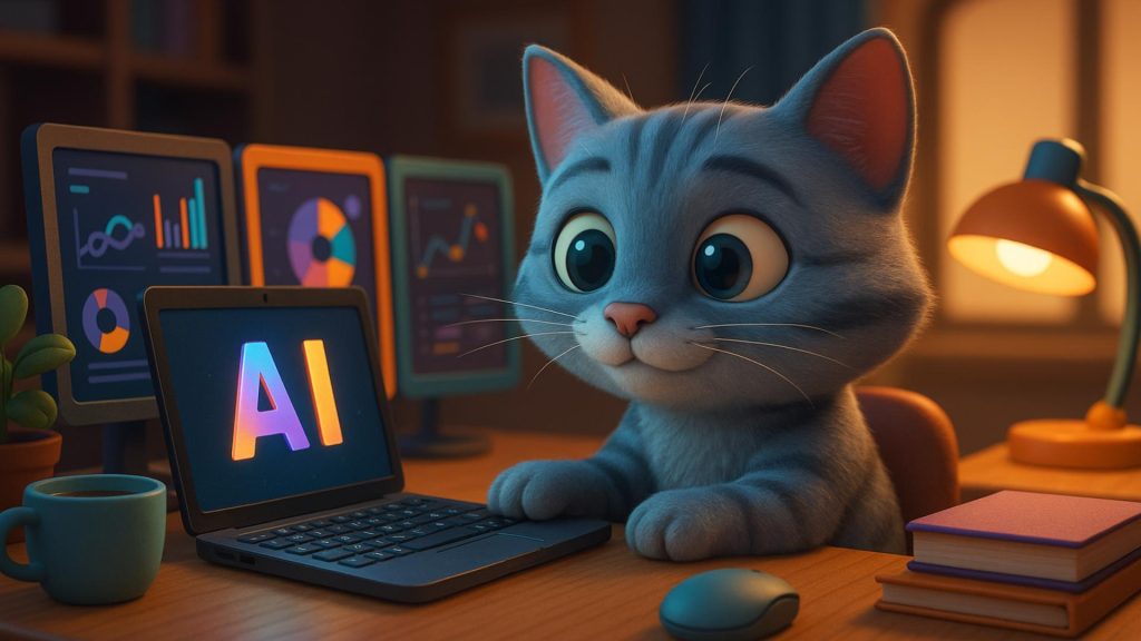 A cat is searching AI results