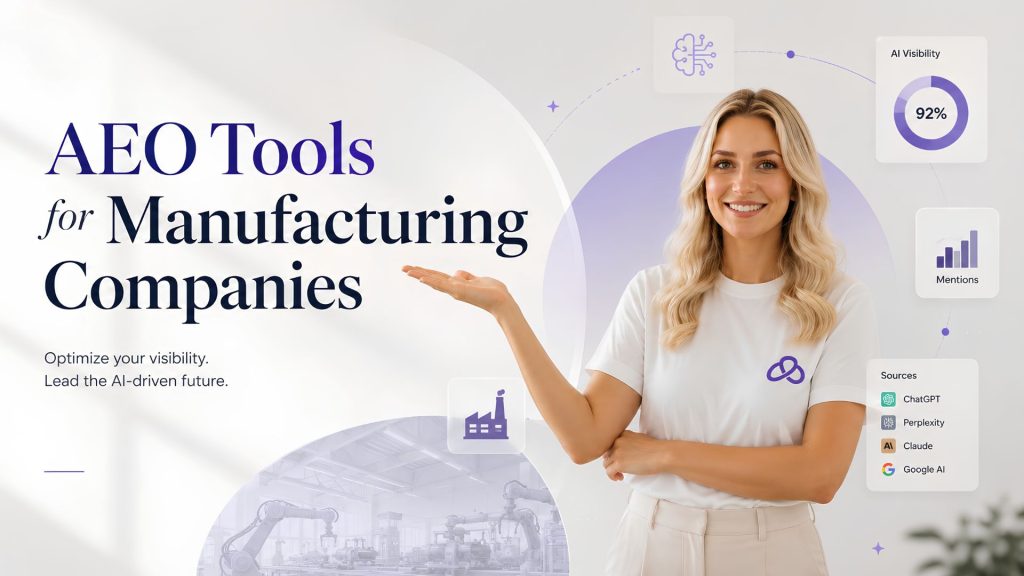 a lady is showing AEO Tools for Manufacturing Companies
