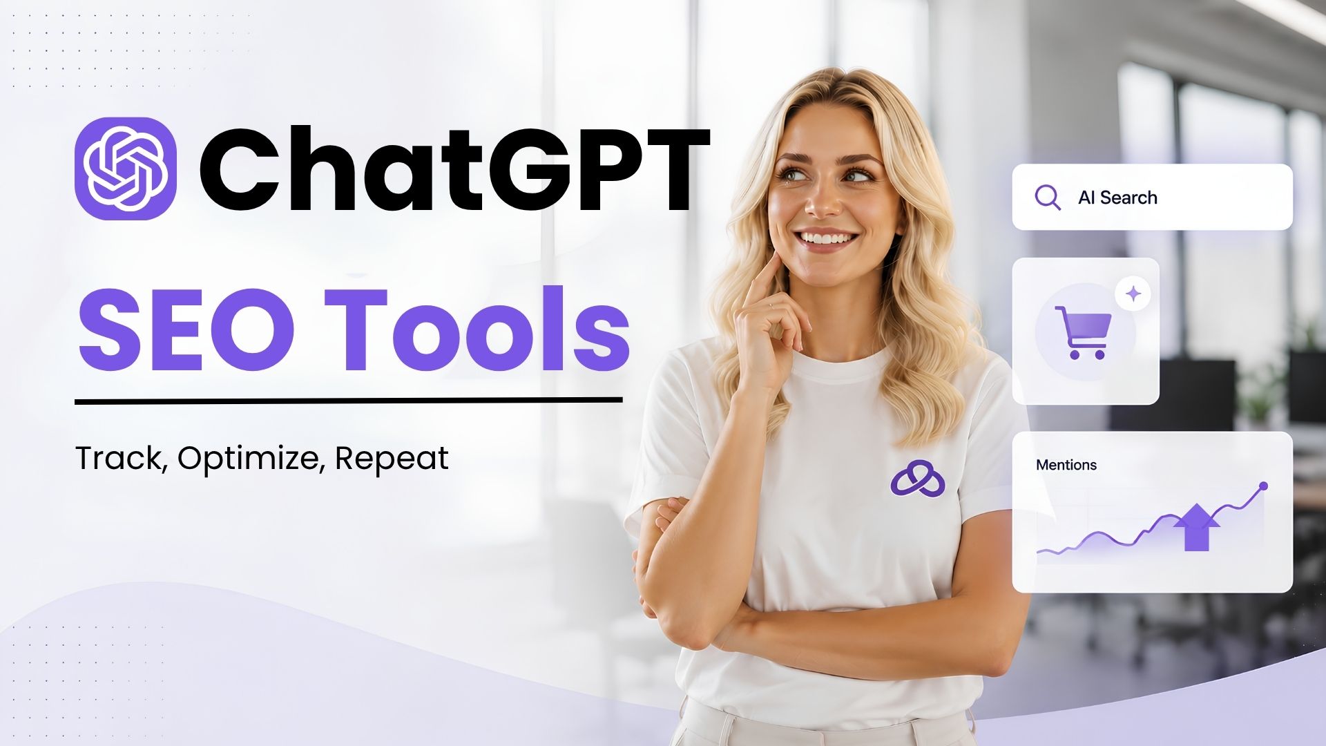 A lady showing ChatGPT SEO Tools
