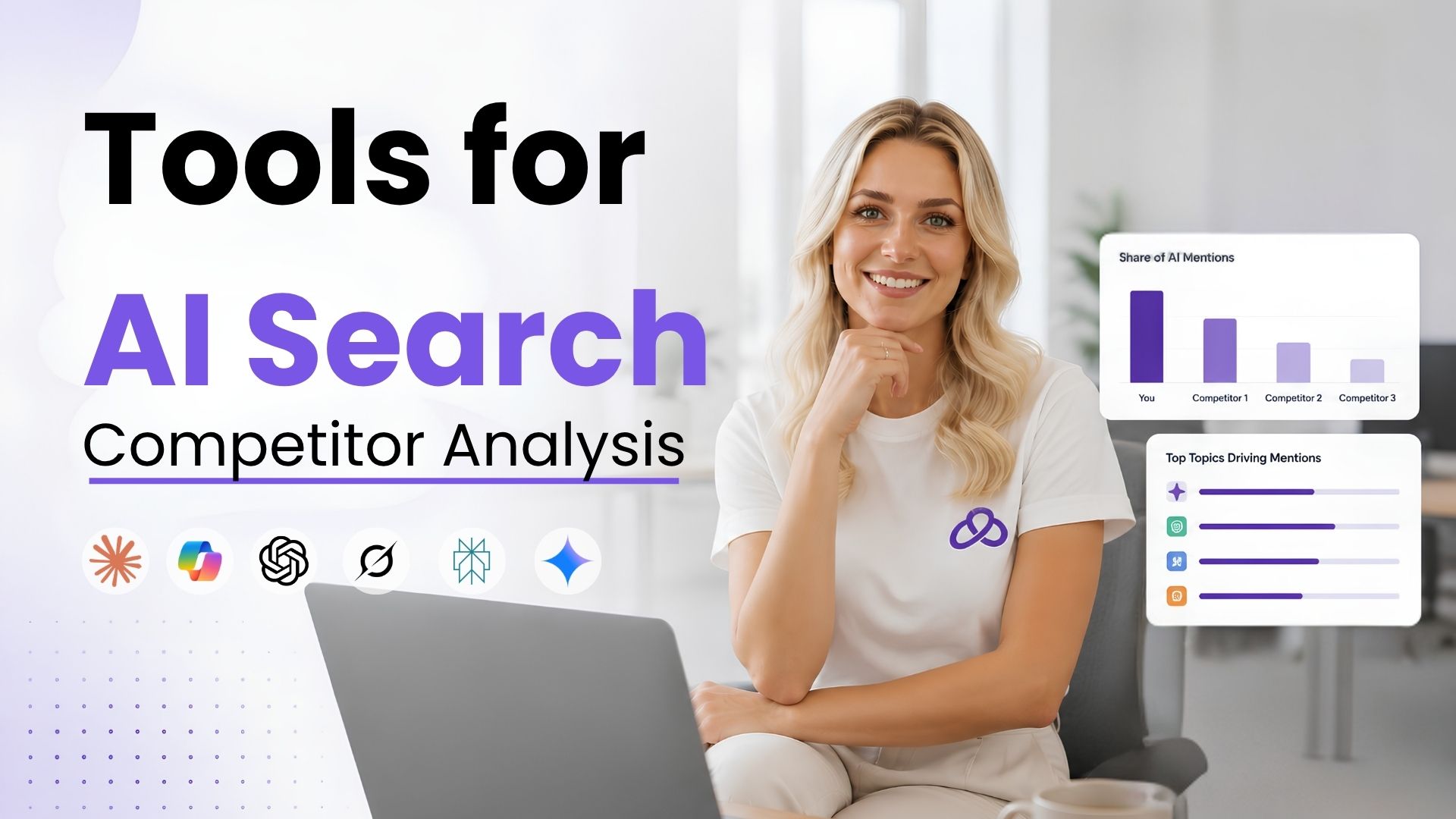 A lady showing Tools for AI Search Competitor Analysis